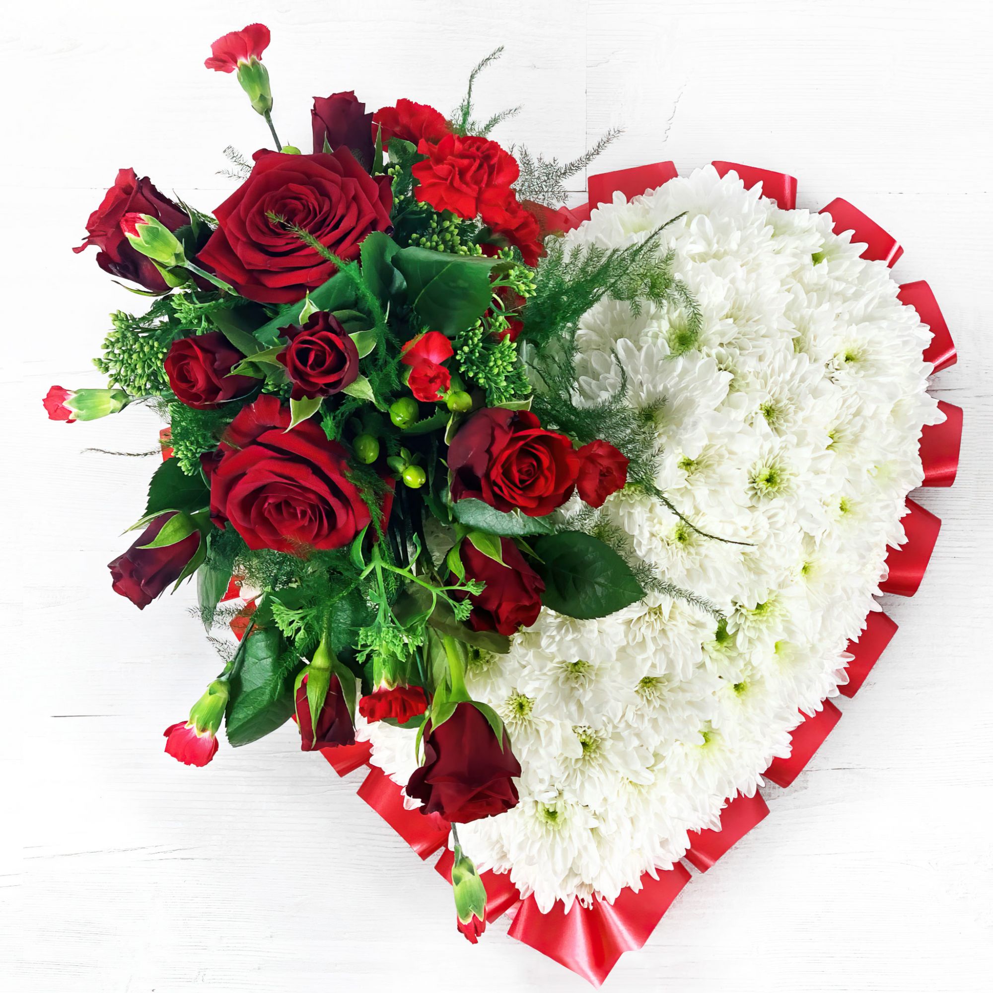 Blocked Full Heart Floral Tribute