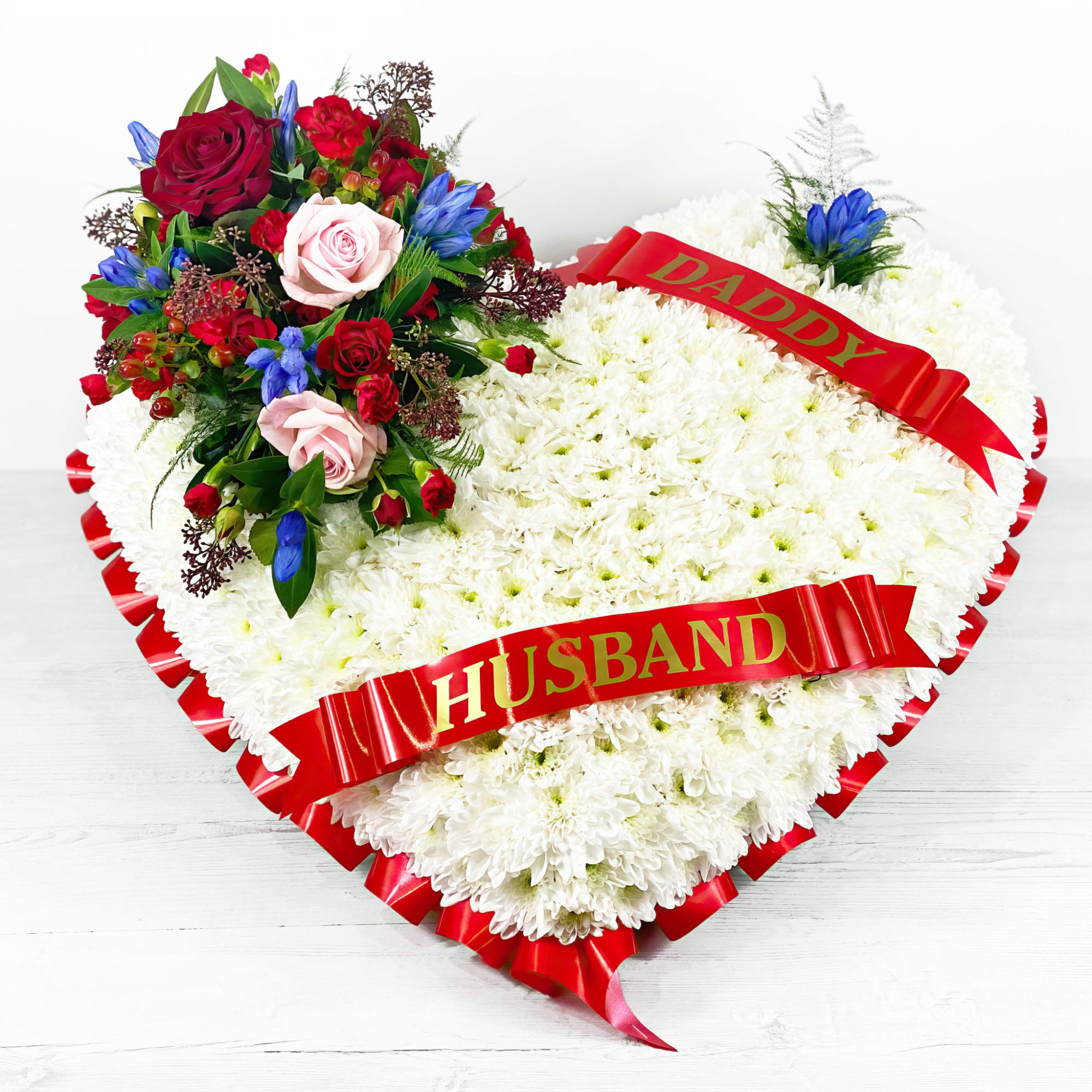 Blocked Full Heart Floral Tribute