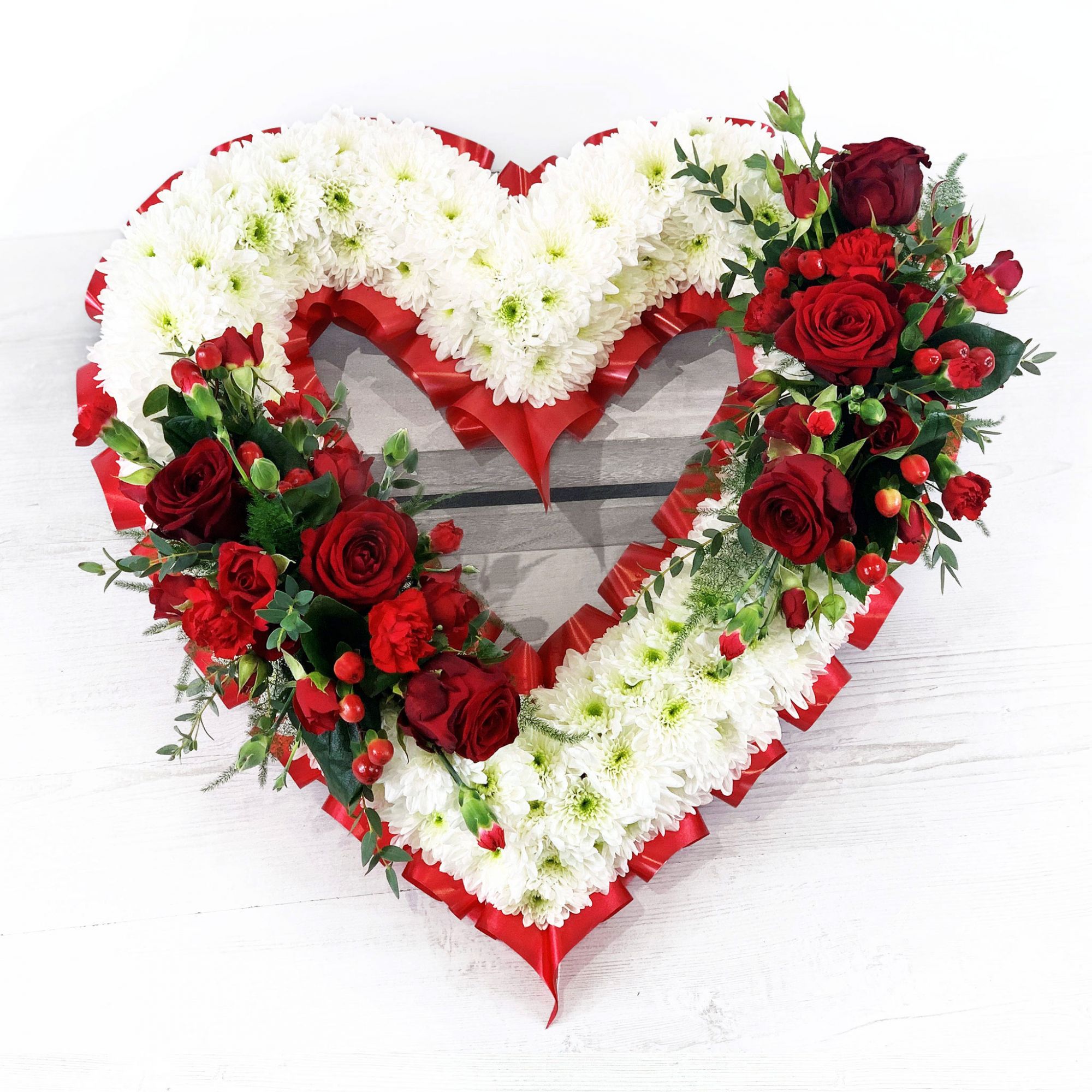 Blocked Open Heart Floral Tribute