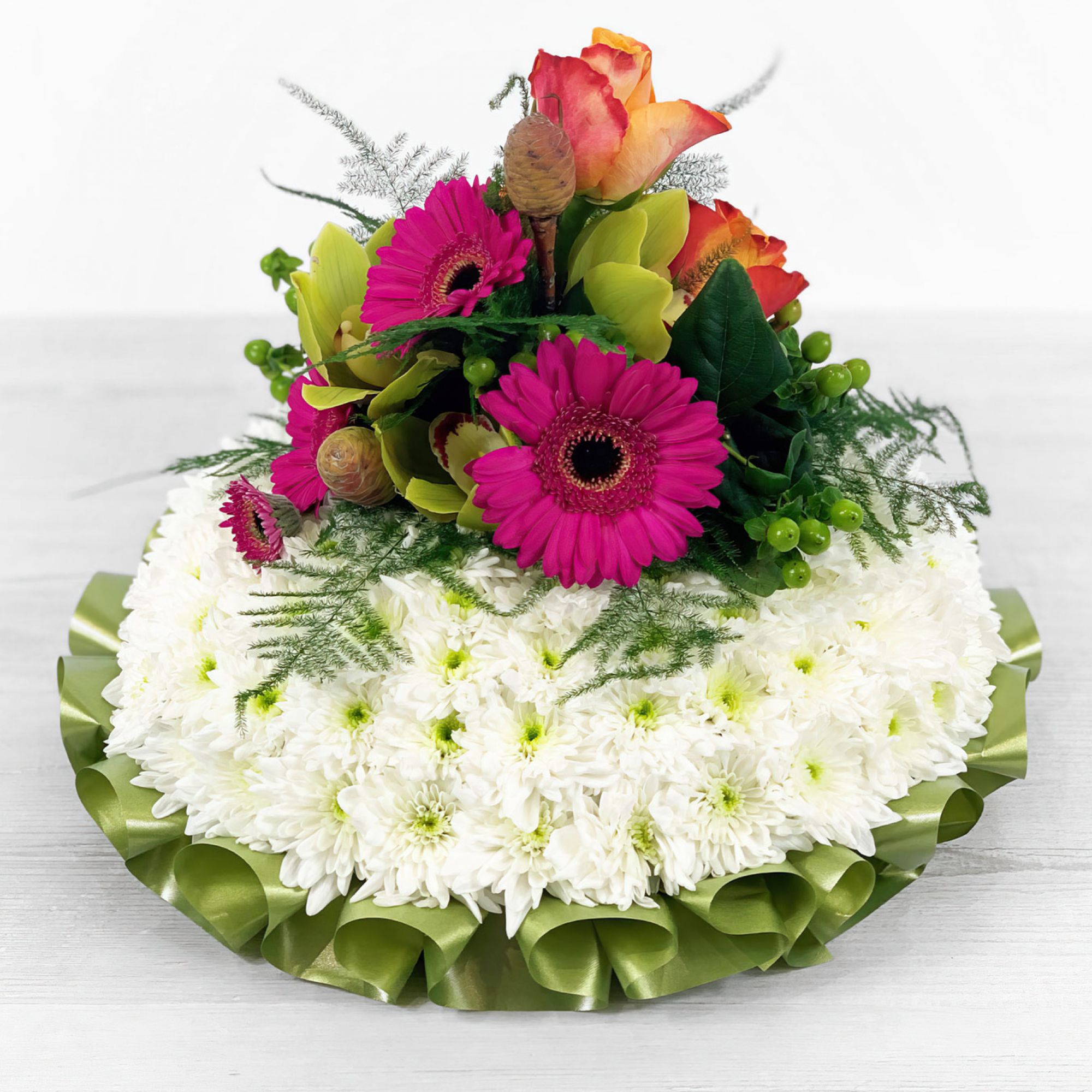 Blocked Posy Pad Floral Tribute