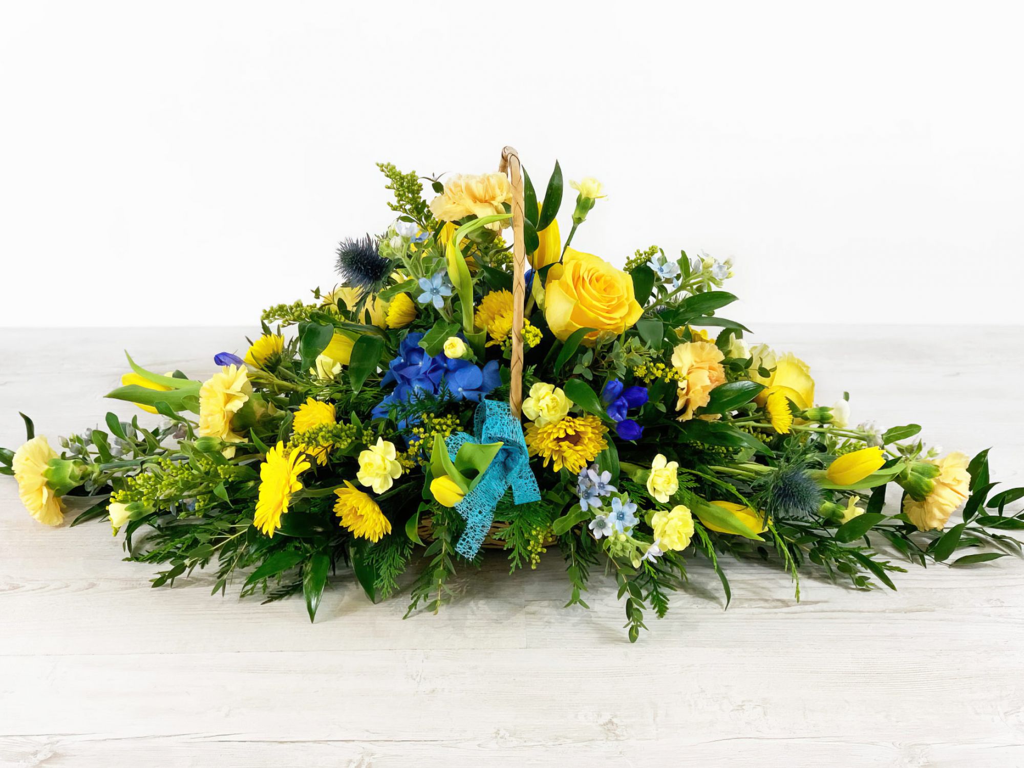 Elongated Basket Floral Arrangement