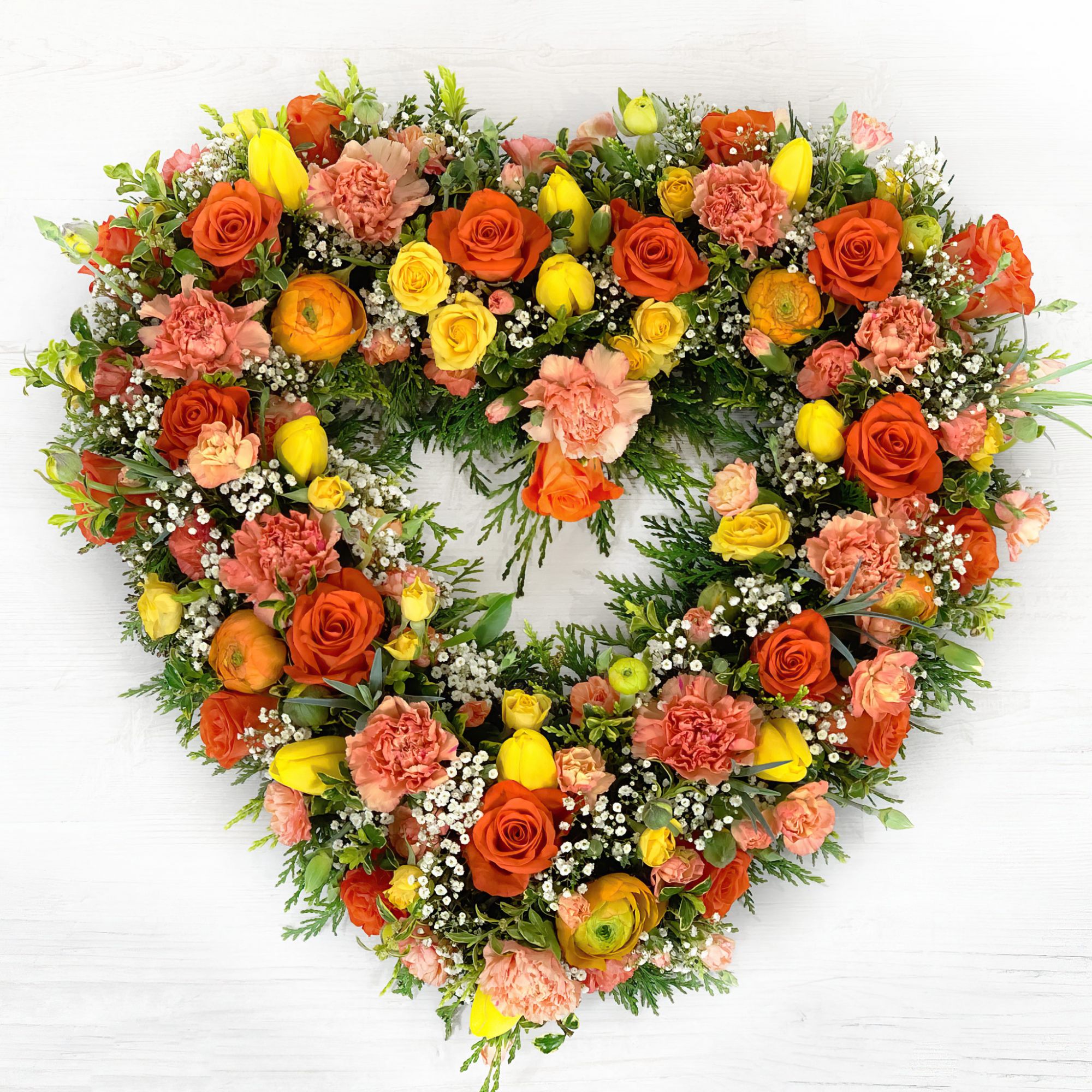 Loose Open Heart Floral Tribute