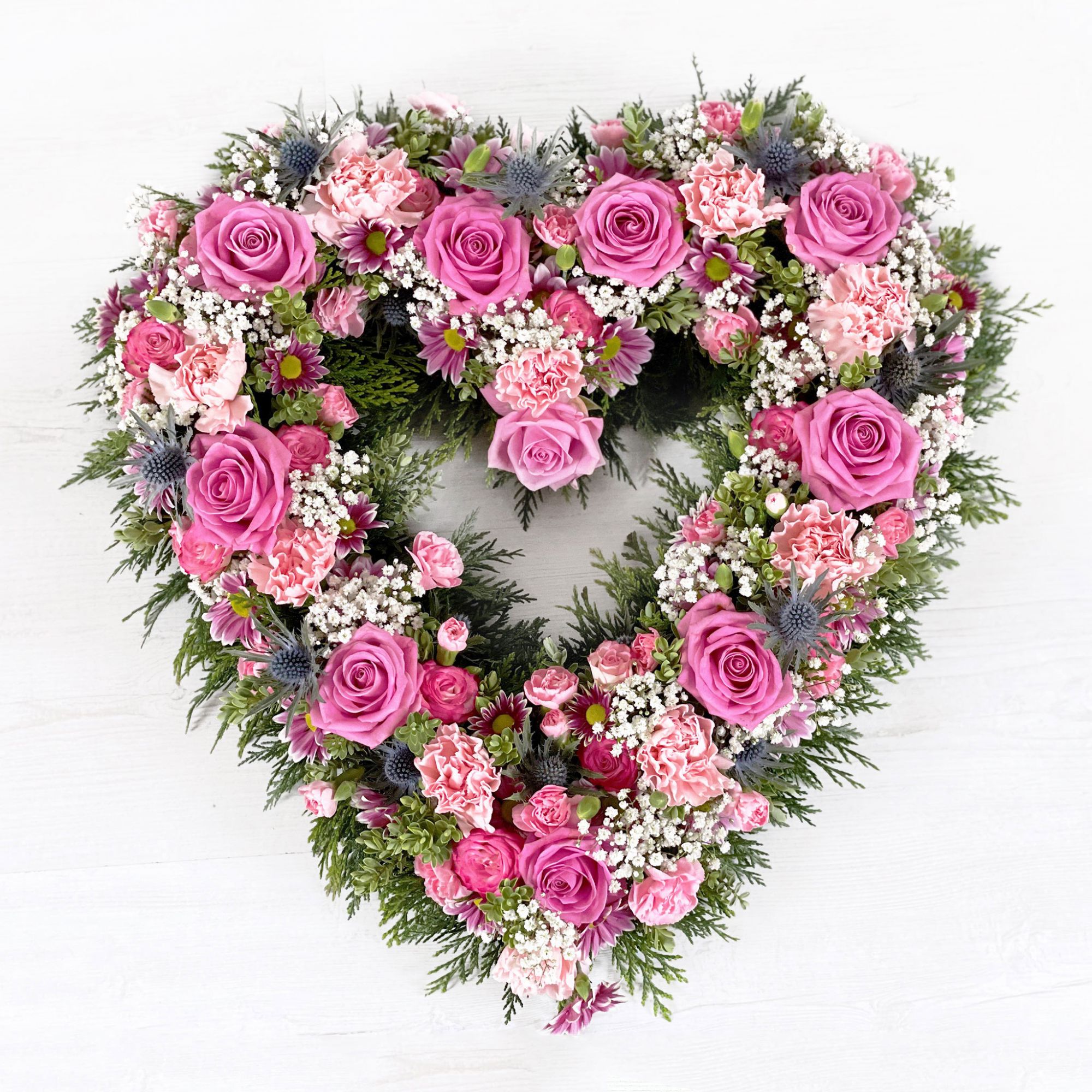 Loose Open Heart Floral Tribute